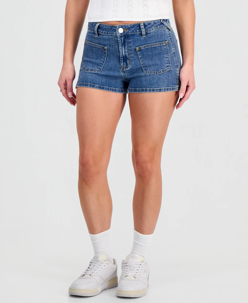 Indigo Rein Juniors' Sailor High Rise Denim Shorts