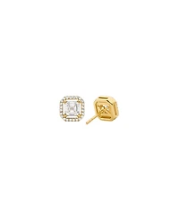 Michael Kors 14K Gold Plated Sterling Silver Asscher Cut Stud Earrings
