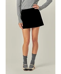 English Factory Women's Velvet Low Rise Skort.