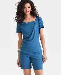 I.n.c. International Concepts Women's Asymmetric-Neck Top, Exclusively at Macy's