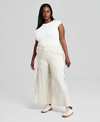 And Now This Trendy Plus Embroidered Wide-Leg Pants, Macy's Exclusive