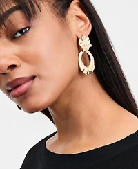 I.n.c. International Concepts Imitation Pearl Flower Open Disc Drop Earrings, Macy's Exclusive