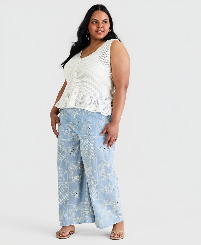 And Now This Trendy Plus Peplum Sweater Vest, Macy's Exclusive