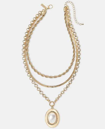I.n.c. International Concepts Imitation Pearl Layered Pendant Necklace, 16-1/2" + 3" extender, Macy's Exclusive