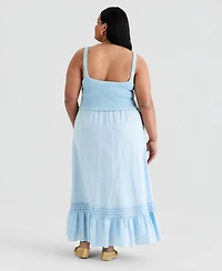 And Now This Trendy Plus Mixed-Media Maxi Dress, Macy's Exclusive
