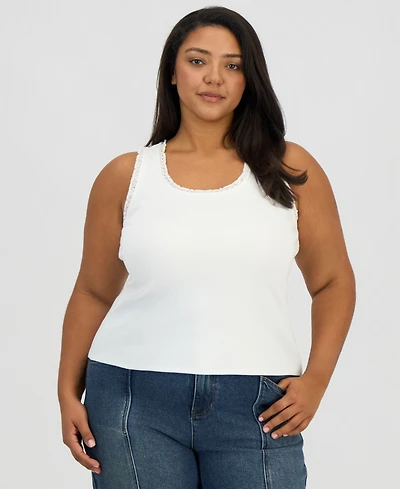 And Now This Trendy Plus Lace-Trim Tank Top, Macy's Exclusive