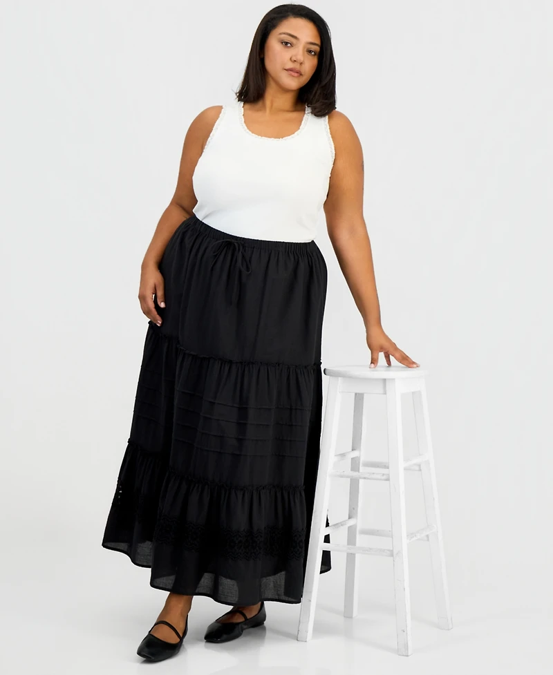 And Now This Trendy Plus Tie-Waist Maxi Skirt, Macy's Exclusive