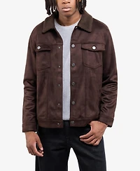 Xray Men's Faux Suede Jacket With Fur Collar