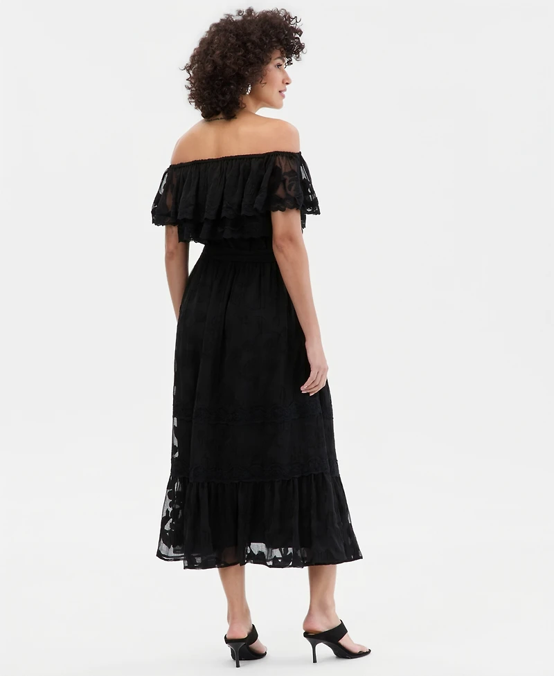 I.n.c. International Concepts Women's Off-The-Shoulder Lace Midi Dress, Macy's Exclusive