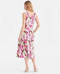 I.n.c. International Concepts Women's Sleeveless Printed Linen-Blend Midi Dress, Macy's Exclusive