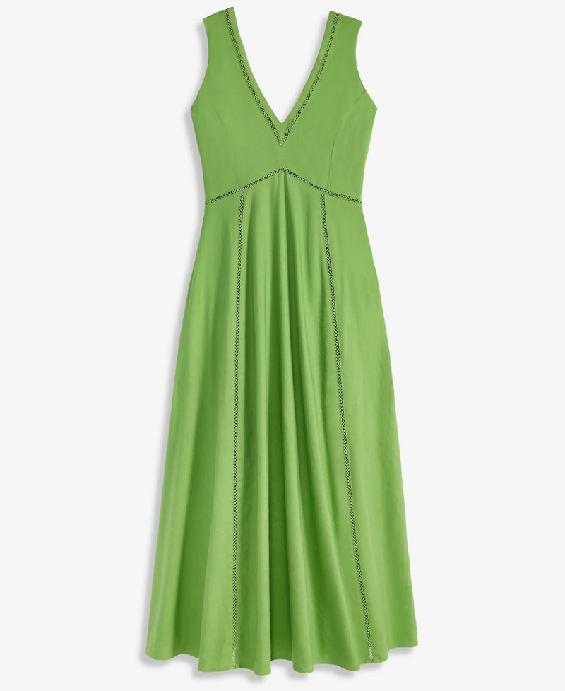 I.n.c. International Concepts Women's Sleeveless V-Neck Linen-Blend Midi Dress, Macy's Exclusive