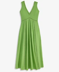 I.n.c. International Concepts Women's Sleeveless V-Neck Linen-Blend Midi Dress, Macy's Exclusive