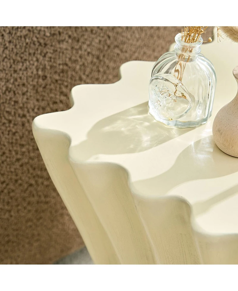 Streamdale Furniture Vintage Fiberglass Side Table - Beige