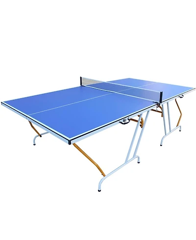 Baofuwish 9 Ft Blue Regulation Size Portable Table Tennis Table Foldable Ping Pong Set with Net Paddles for Indoor Family Game Room