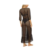 Guria Beachwear Women's Lattice Duster Maxi Tunic Cover-up