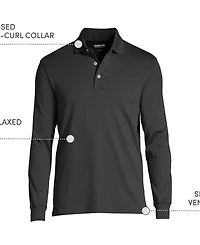 Lands' End Big & Tall Long Sleeve Super Soft Supima Polo Shirt