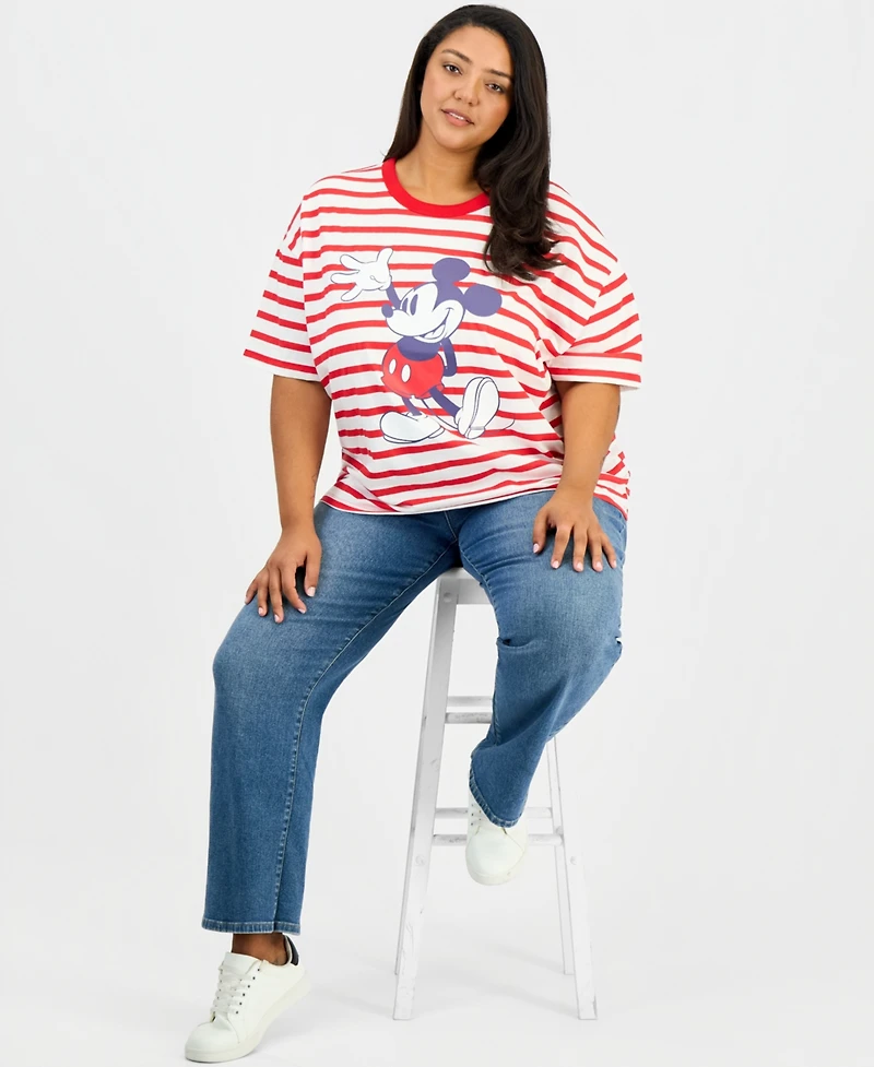 Disney Trendy Plus Striped Mickey Mouse T-Shirt