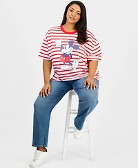Disney Trendy Plus Striped Mickey Mouse T-Shirt