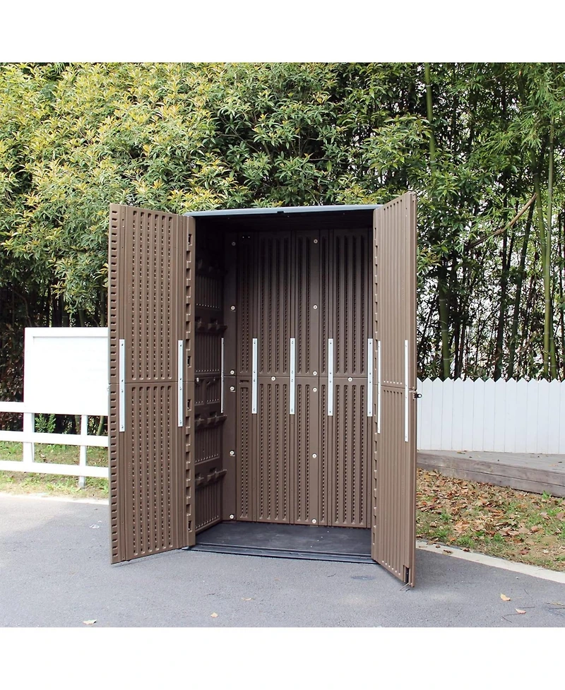 50 "W x 29" D 79.53"H Outdoor Storage Shed with Sliding Door ,Double Cabinet