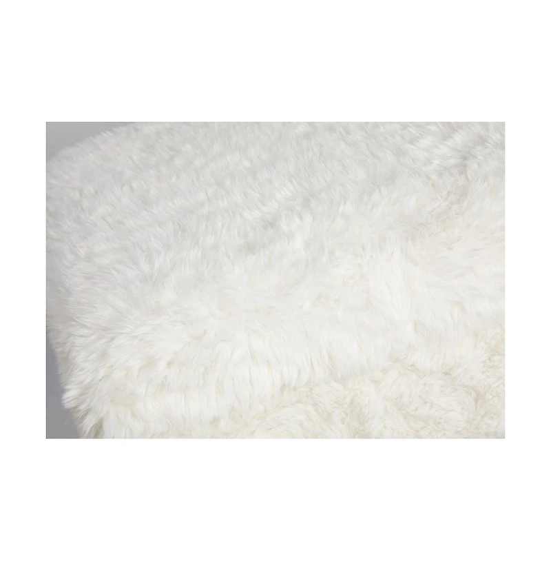 Jofran Huggy Luxury Plush Faux Fur Upholstered Storage Bench