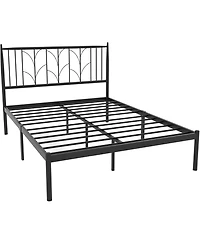 gaomon Full Bed Frame, Black Metal Platform Bed Frame with Headboard, Heavy Duty Metal Slat Support, Mattress Foundation, Noise Free Design