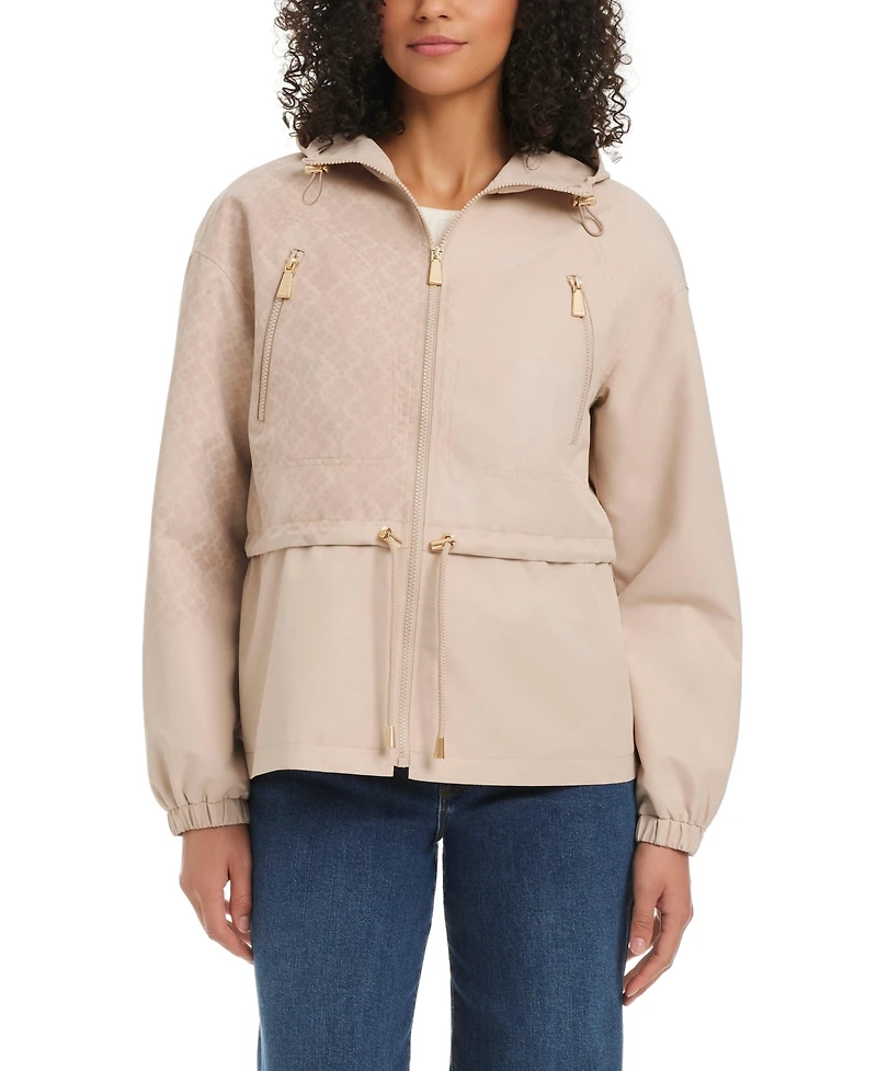 kate spade new york Women's Magic Print Cropped Anorak With Attached Hood