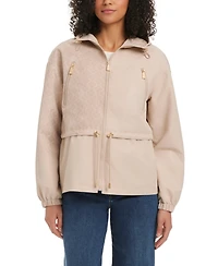 kate spade new york Women's Magic Print Cropped Anorak With Attached Hood