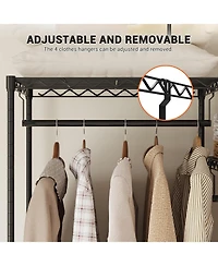 gaomon Metal Clothing Rack with 8 Adjustable Shelves and 4 Hanging Rods, Freestanding Garment Rack Organizer