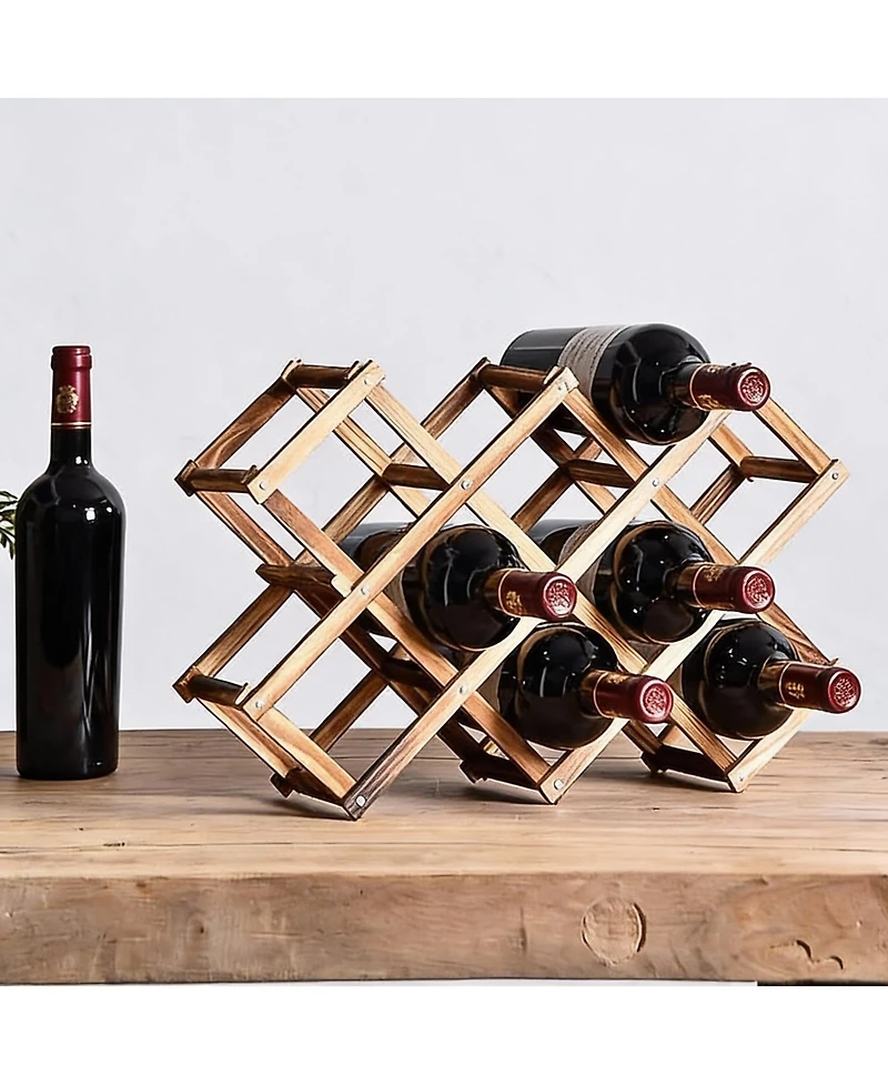 Yigii Foldable Wine Rack for Countertop and Cabinets