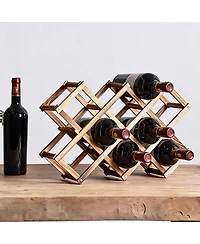 Yigii Foldable Wine Rack for Countertop and Cabinets