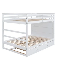 Streamdale Furniture Full Over Bunk Bed w/ Twin Trundle & Stairs, Gray