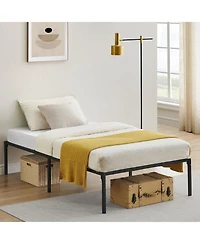 Gaomon 14 Inch Twin Bed Frame No Box Spring Needed, Heavy Duty Metal Platform Bed Frame Twin Size for Bedroom Easy Assembly, Noise Free, Black, Tiwn