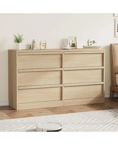 gaomon 6-Drawer Dresser for Bedroom, Wooden Chest of Drawers