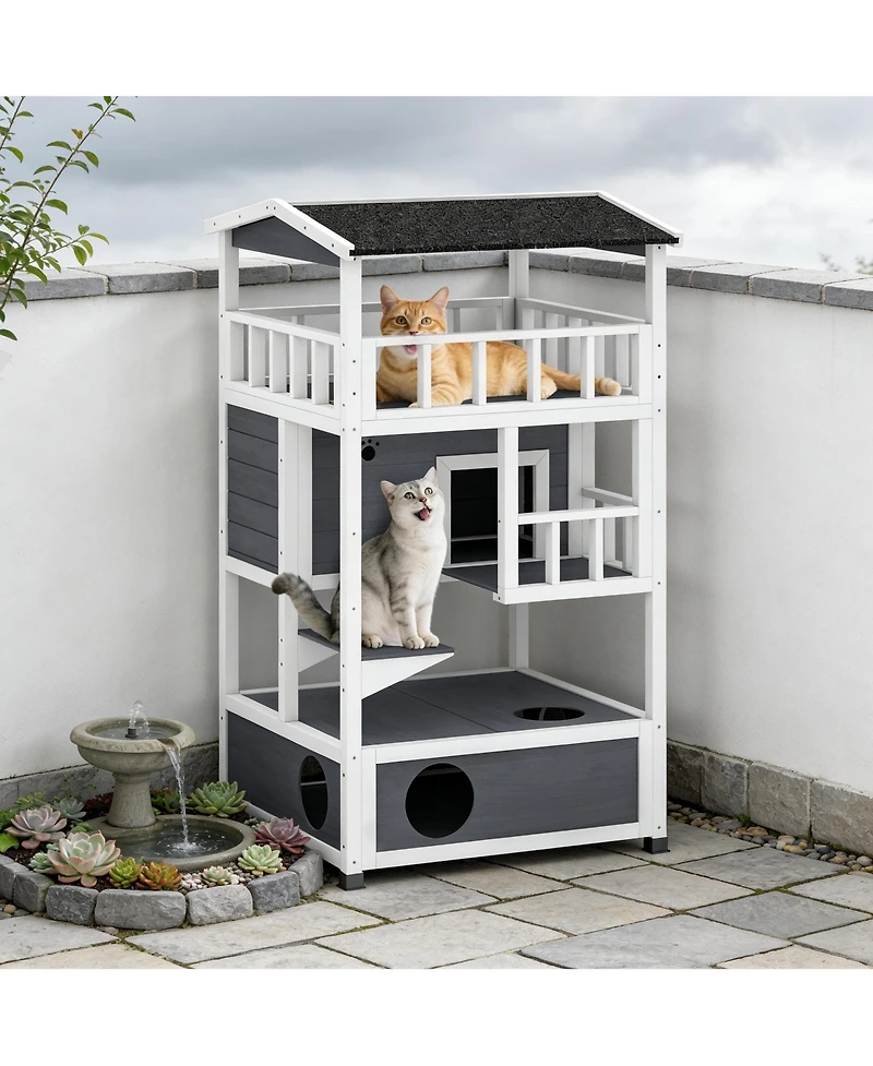 Zeus & Ruta Feral Cat Shelter Cat House Wooden Outdoor Cat House