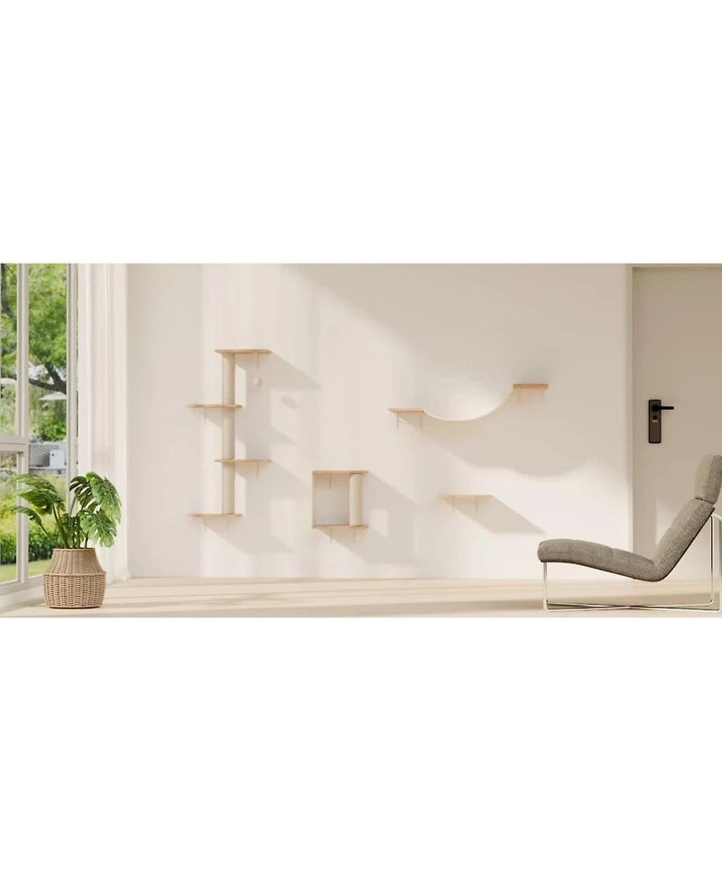 Zeus & Ruta Modern Wall-Mounted Cat Furniture 4pcs