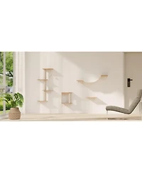 Zeus & Ruta Modern Wall-Mounted Cat Furniture 4pcs