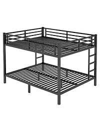 Streamdale Furniture Metal Queen/Queen Bunk Bed - Space-Saving, Noise-Reduced