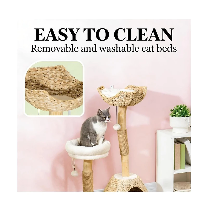 Zeus & Ruta Cat Tree Cat Tree for Indoor Cats with Wooden Cat Scratching Posts