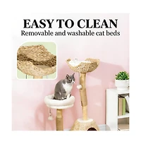 Zeus & Ruta Cat Tree Cat Tree for Indoor Cats with Wooden Cat Scratching Posts