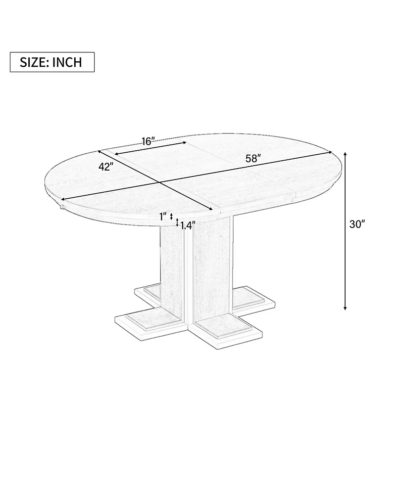 Streamdale Furniture Extendable Oval Dining Table, Solid