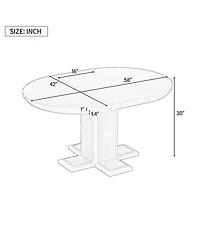 Streamdale Furniture Extendable Oval Dining Table, Solid