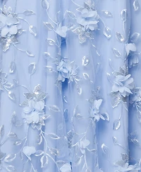 Xscape Women's 3D Sequin Halter Neck Ball Gown