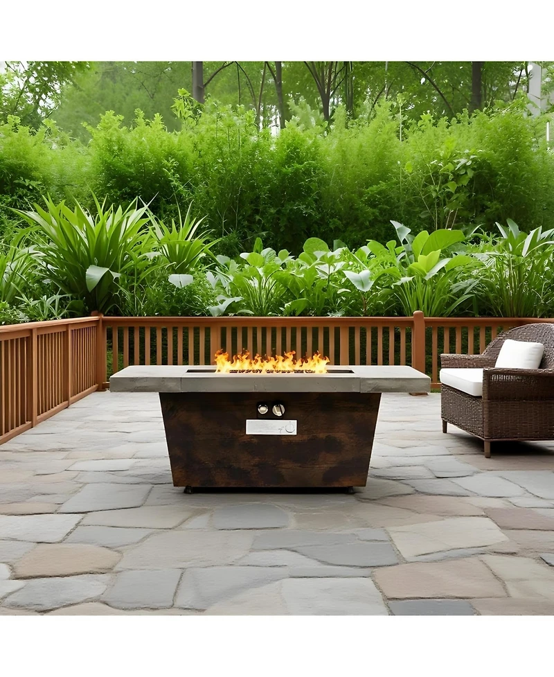 Streamdale Furniture 42" Gas Fire Pit Table, Rectangle, 50000BTU