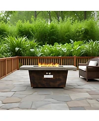 Streamdale Furniture 42" Gas Fire Pit Table, Rectangle, 50000BTU