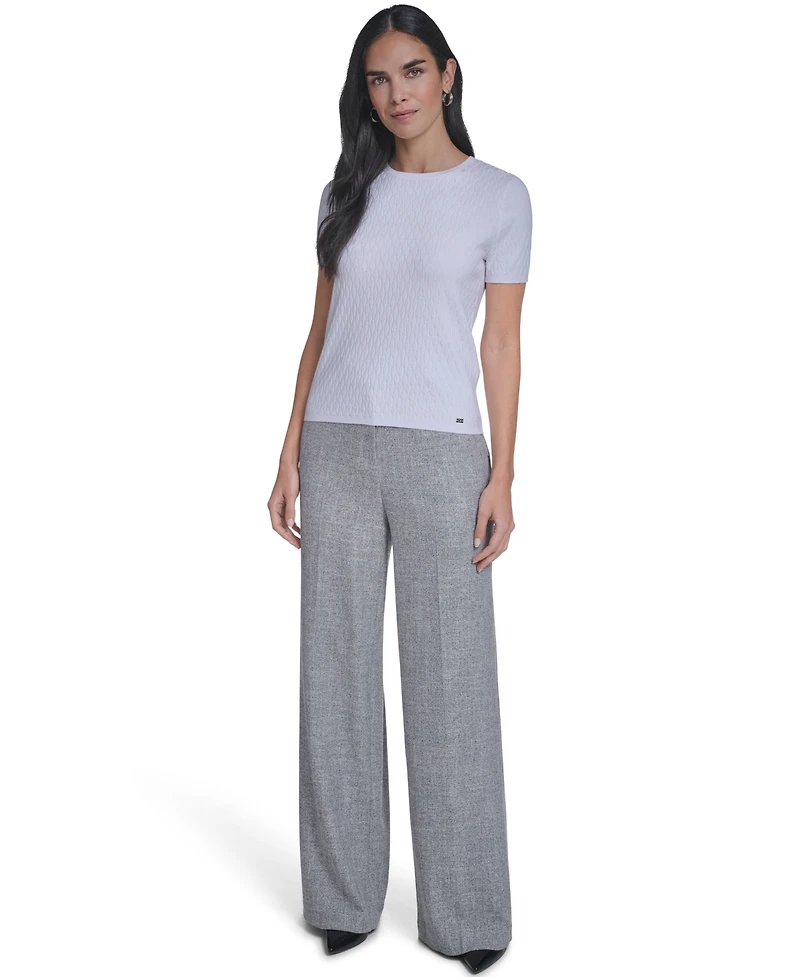 Calvin Klein Women's Short-Sleeve Textured Sweater