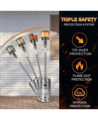 Streamdale Furniture Streamdale Outdoor 48, 000 Btu Propane Patio Heater with Wheels & Cover