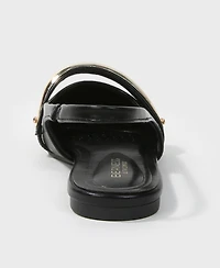 Berness Women's Reina Slingback Flats with Gold-Tone Bar Detail