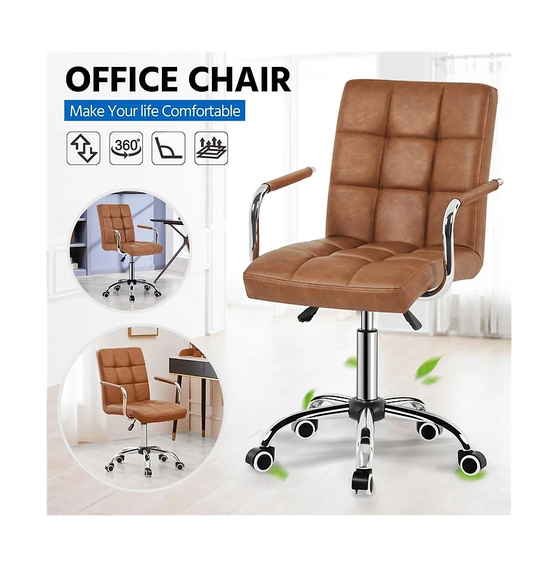 Yaheetech Modern Office Chair 360° Swivel Computer Chair