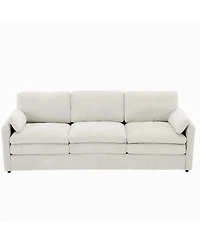 Streamdale Furniture Gray 89" Cozy Upholstered 3-Seater Oversized Comfy Cloud Sofa with Plush Double Cushions.
