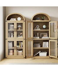 gaomon Arched Farmhouse Bookcase with Doors